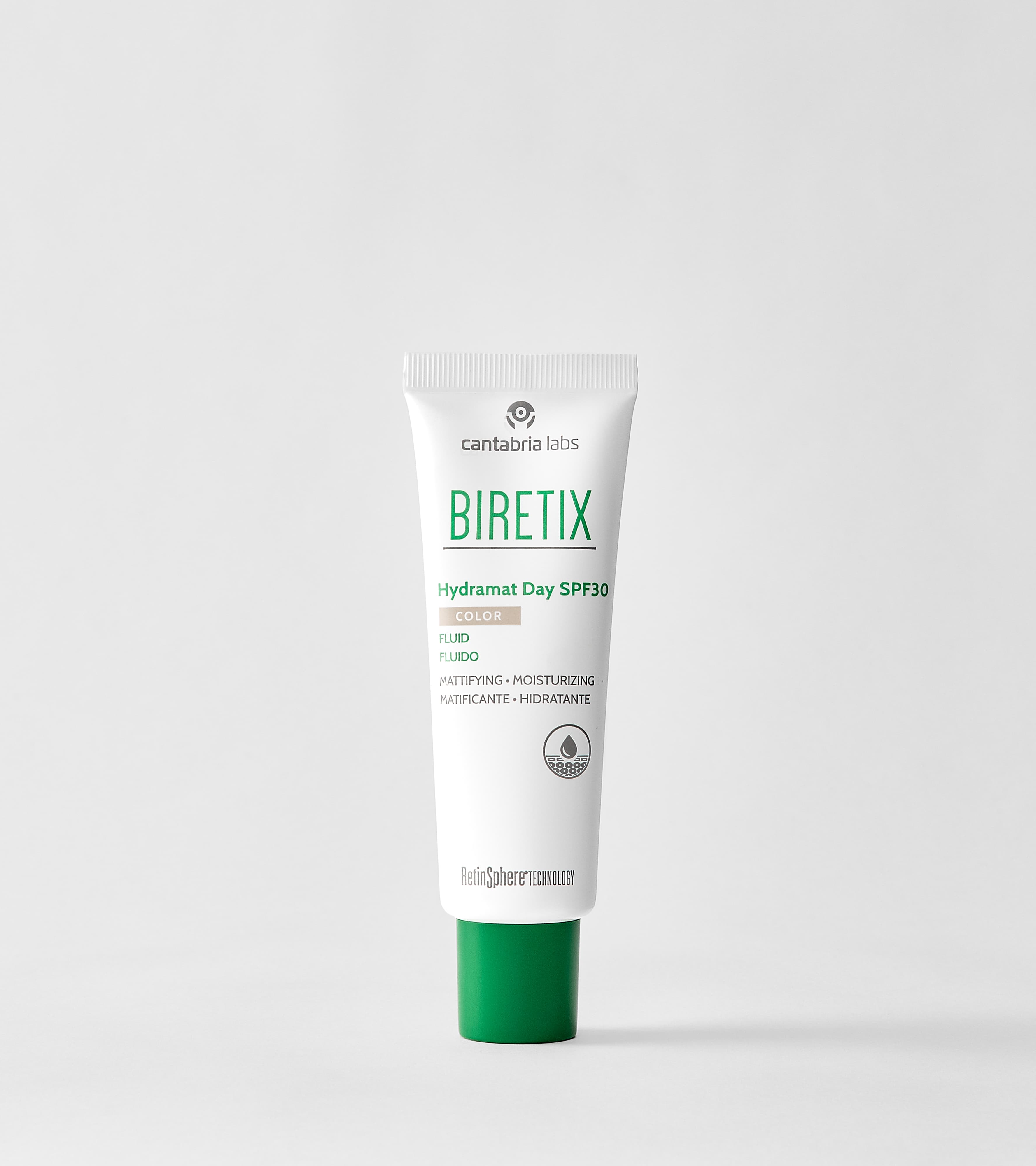 Матуючий флюїд з тоном для проблемної шкіри spf 30 Cantabria Labs BIRETIX HYDRAMAT COLOR